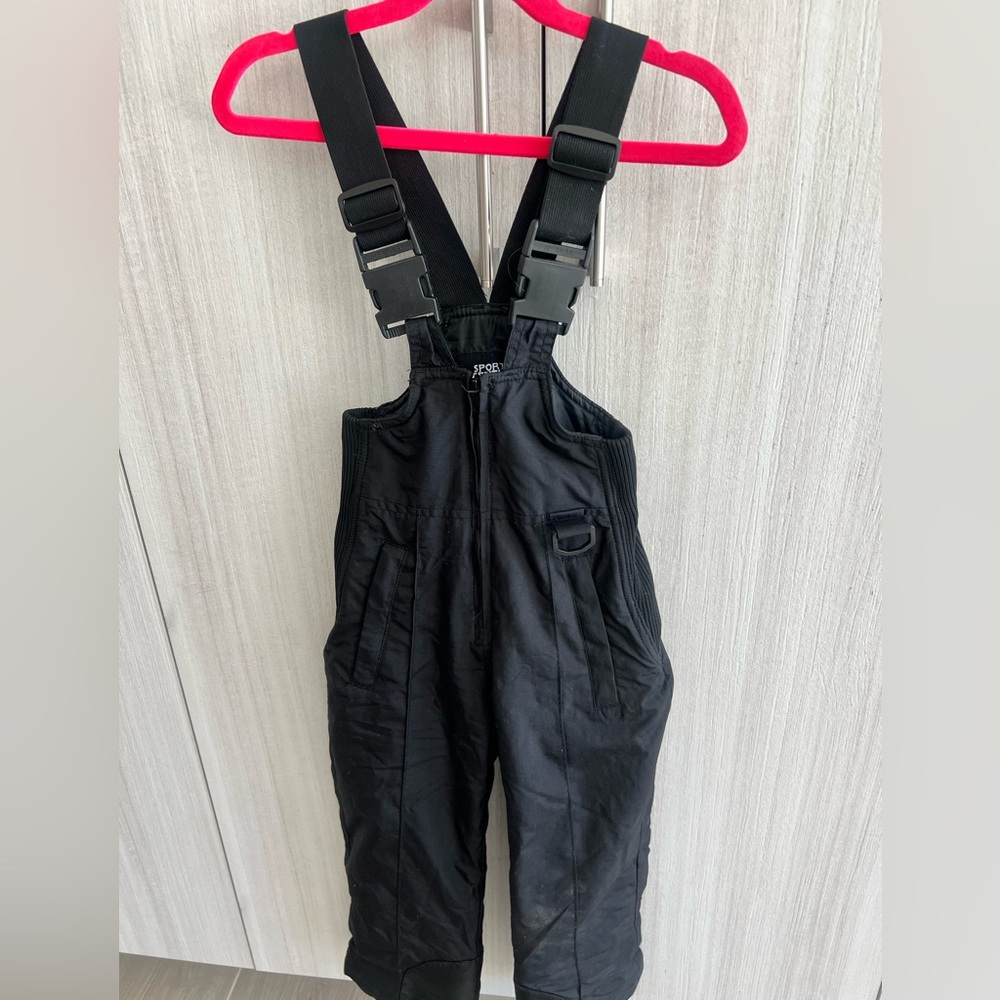 Kids Ski bib- unisex-black-size 4